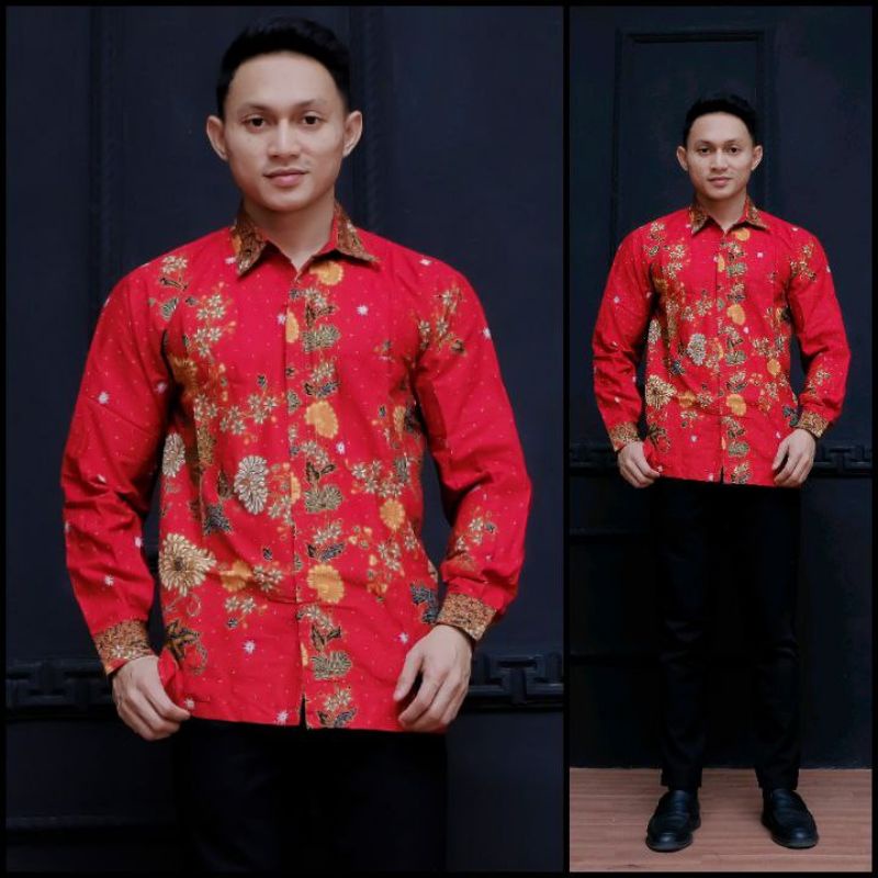 kemeja batik slim fit exlusive|| kemeja batik pria modern