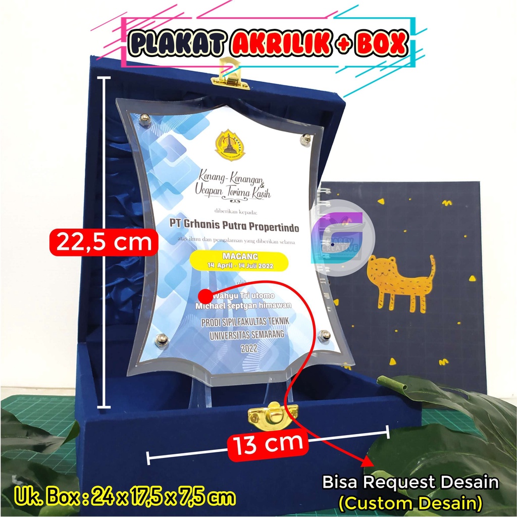 PLAKAT AKRILIK + BOX UK. 24X18 CM PLAKAT PLAKAT WISUDA PLAKAT AKRILIK CUSTOM PLAKAT WISUDA AKRILIK P
