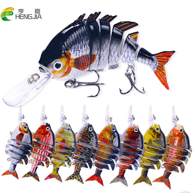 Hengjia 10cm /16.5g Long Tongue Minnow Fishing Lure 6 segmen Multi Jointed Swimbait Ikan Kecil Umpan Pancing Untuk Ikan Mandarin Ikan Tombak Bass Di Danau Laut Kolam Sungai