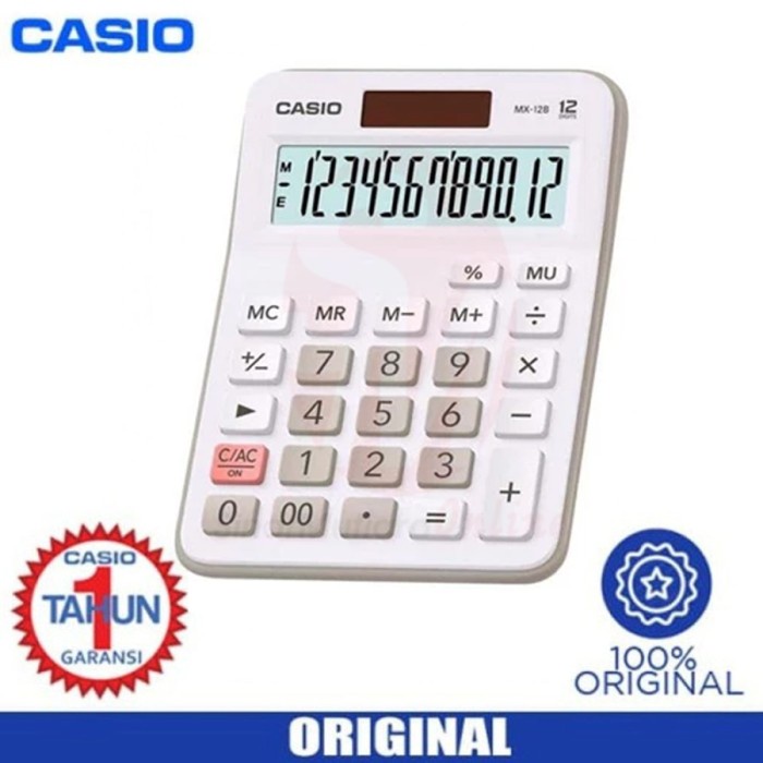 

EKSLUSIF Kalkulator Casio MX 12B 12 Digit - White