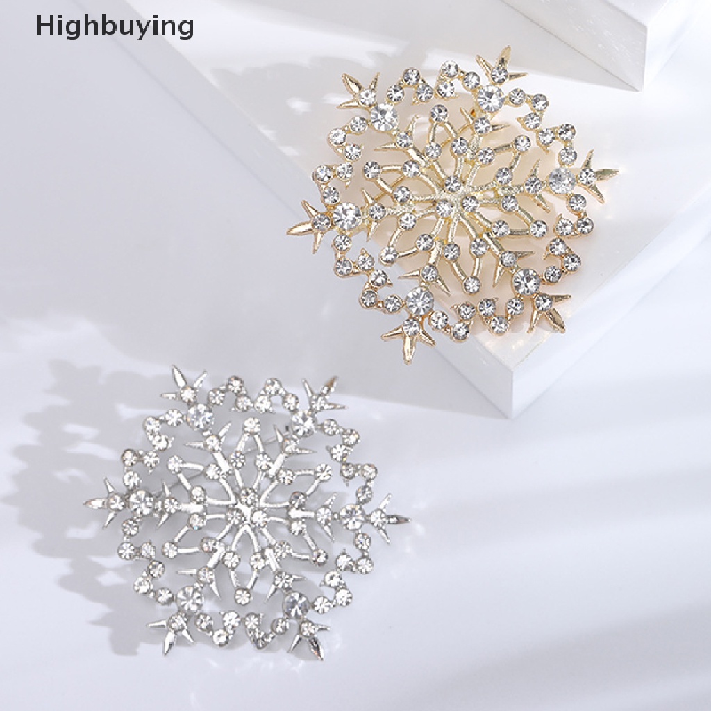 Hbid Beauty Snowflake Bros Untuk Wanita Unisex Natal Tahun Baru Musim Dingin Pesta Brooch Pin Hadiah Glory