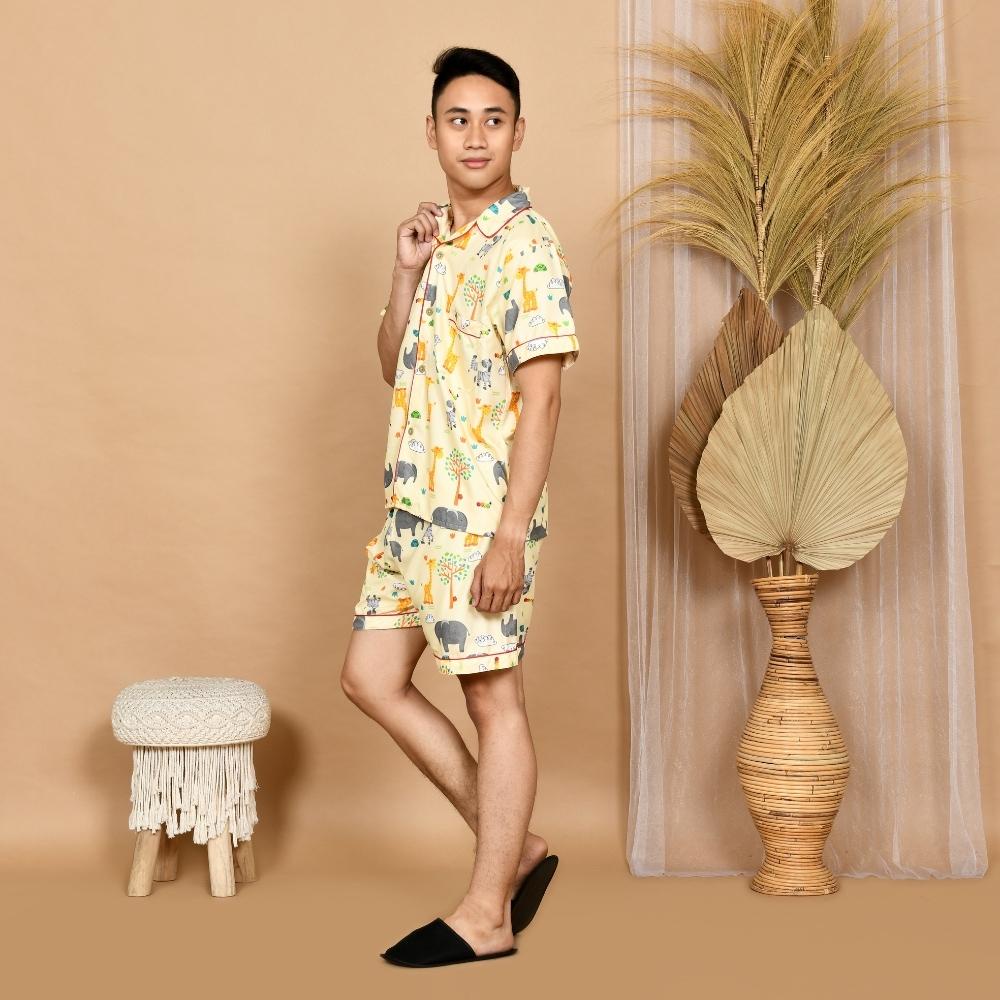 Cleopatra Piyama Pria HP ( M, L, XXL ) Bahan Microtex / Motif Karakter / Setelan Baju Tidur Celana Pendek - Part 1