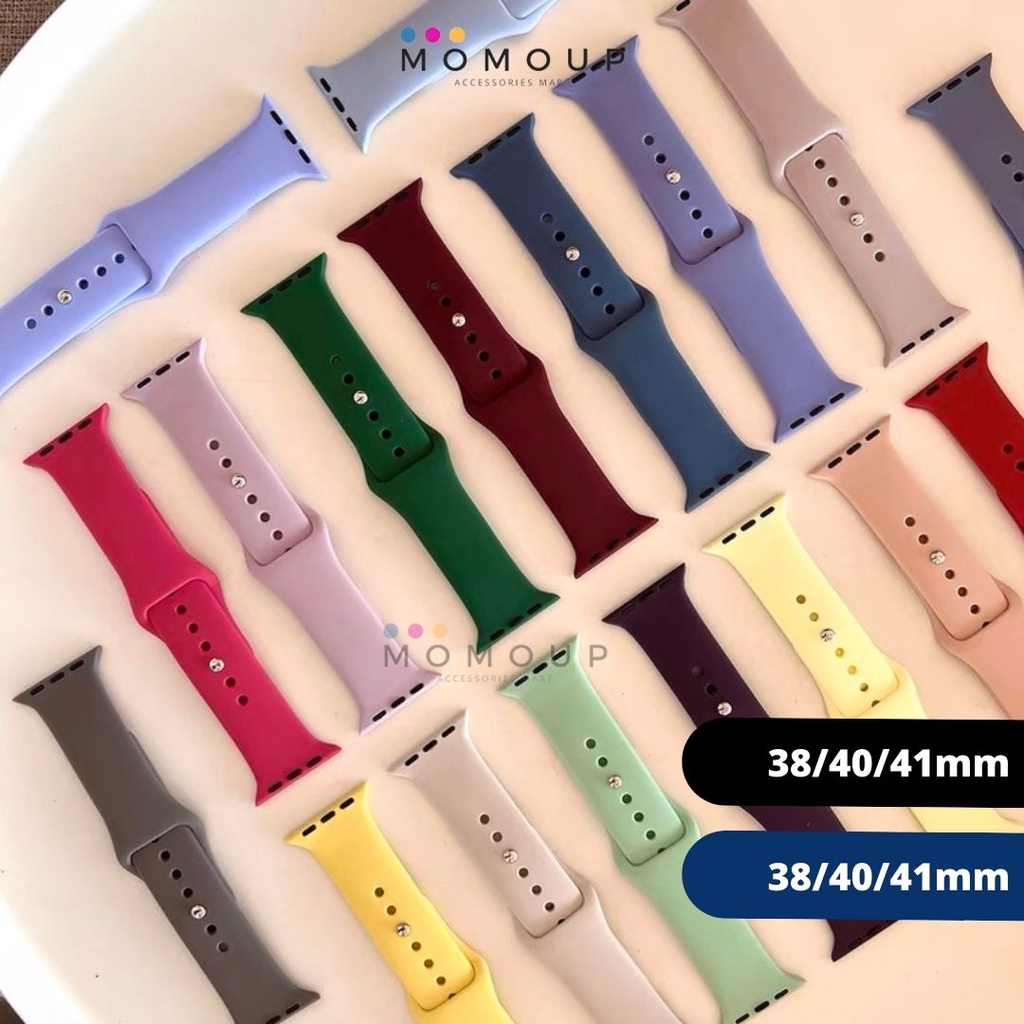 Strap iWatch Polos Apple Watch Silicone Tali Pengganti Apple Watch 38mm 40mm 41m 42mm 44m 45mm Bahan Silikon