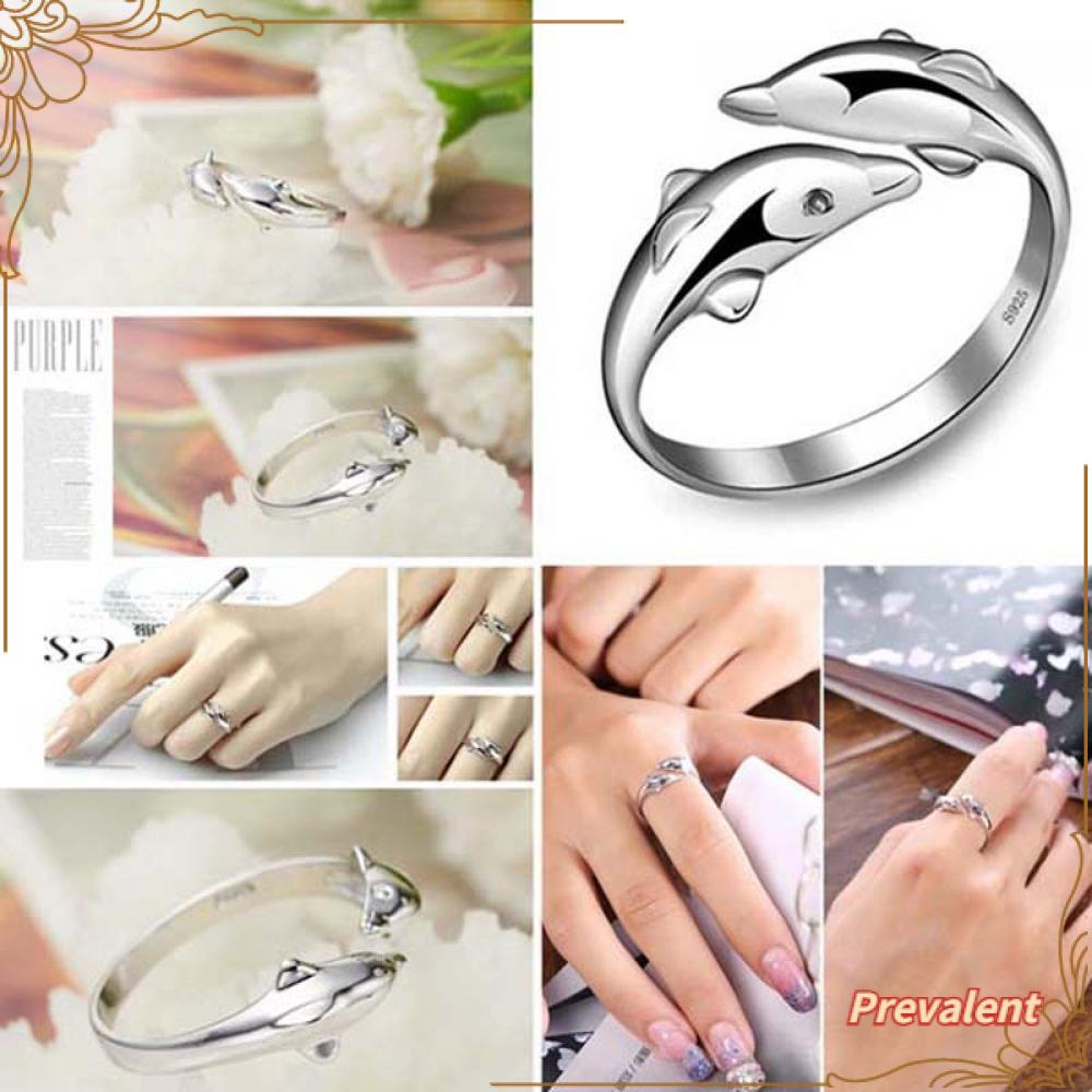 Cincin PREVA Dolphin Perhiasan Lucu Elegan Lapis Perak