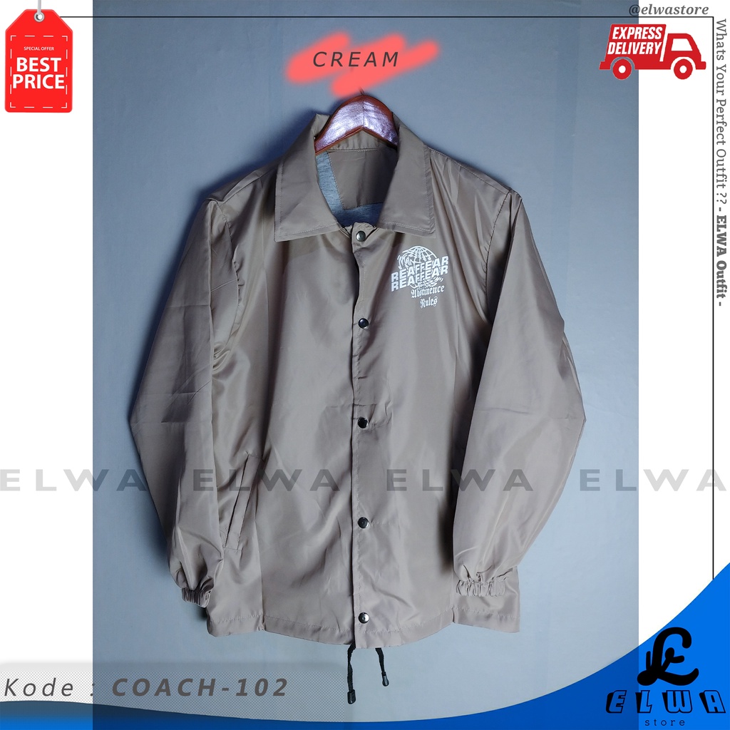 COACH 102 CREAM Jaket Coach Pria Wanita Unisex Jaket Kemeja Bagus Murah Premium