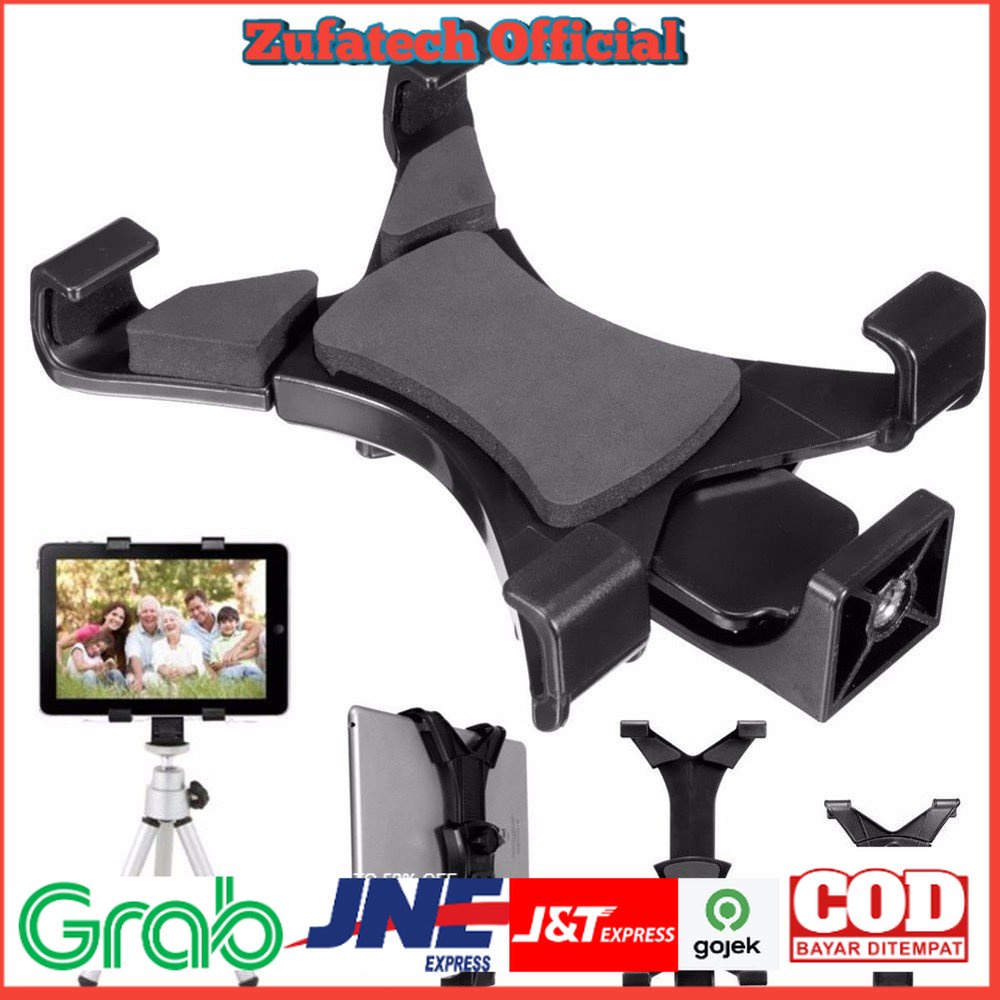 Universal Tablet Holder Mount 1/4 Screw Bracket Tripod - VTM4-ALX-1 - Black