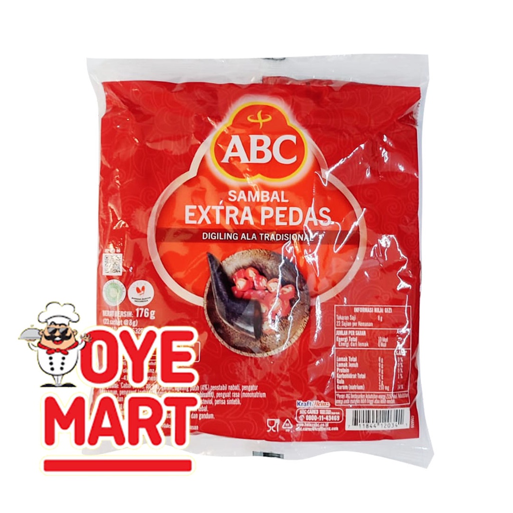 ABC SAMBAL EXTRA PEDAS 8GR X 22 SACHET