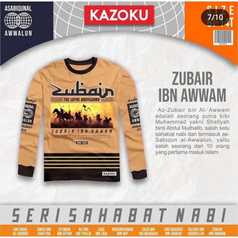 Kaos Anak Kazoku Paddle Kids Junior Size 6-14 Seri Sahabat Nabi