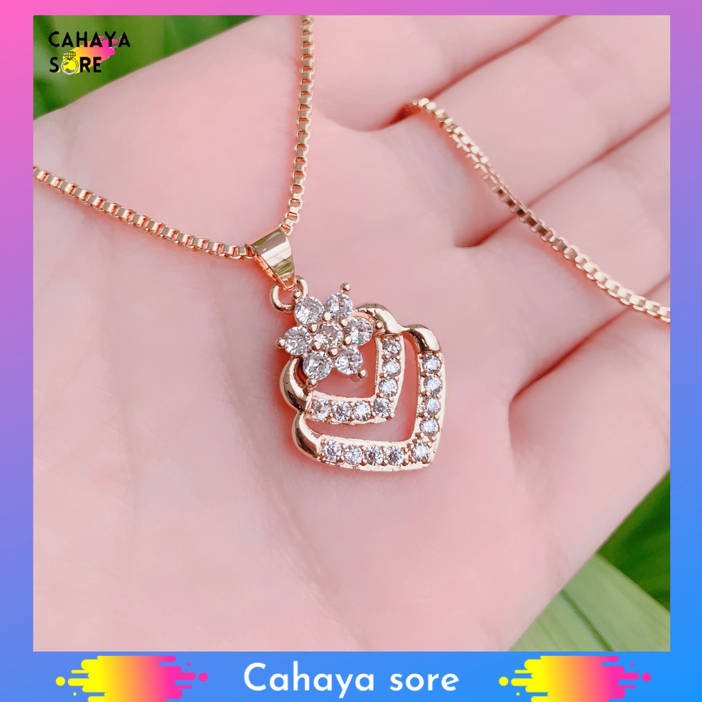 Kalung Xuping Gold Kalung Dewasa Liontin Permata Cantik KD14