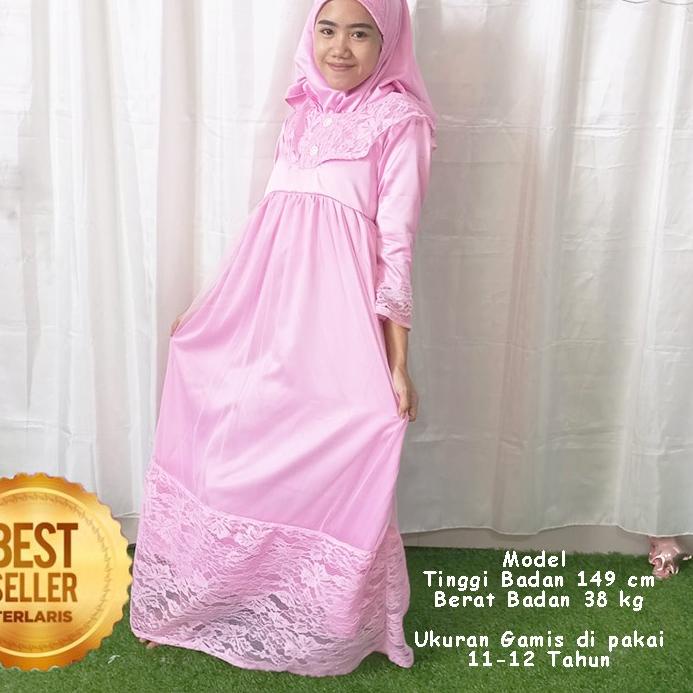 Big Sale Gamis Anak Tanggung Perempuan 2022 Kekinian 12 Tahun Warna Putih Usia 3 Tahun - 14 Tahun Se