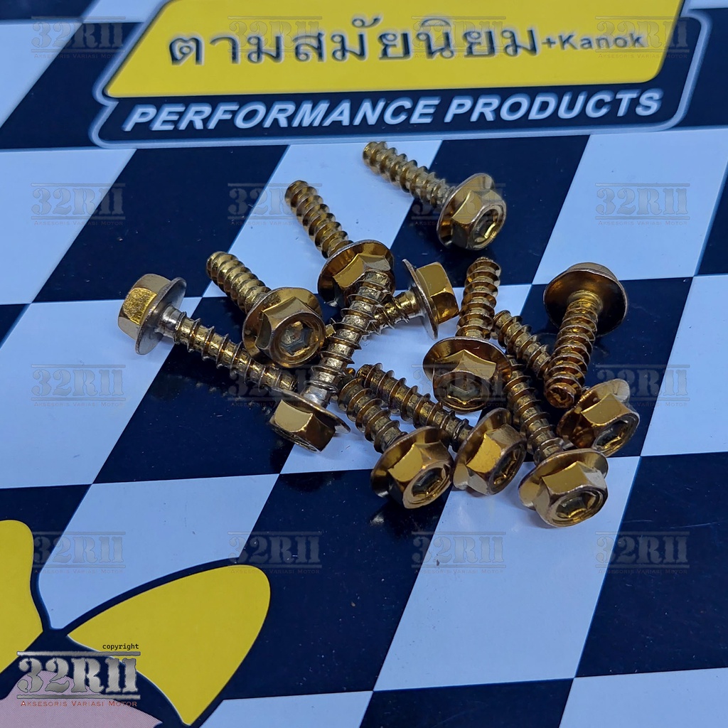 Baut filter untuk beat vario scoopy mio PCX Nmax dll universal honda yamaha model probolt 2 kunci DIJAMIN TIDAK PATAH DAN KUAT