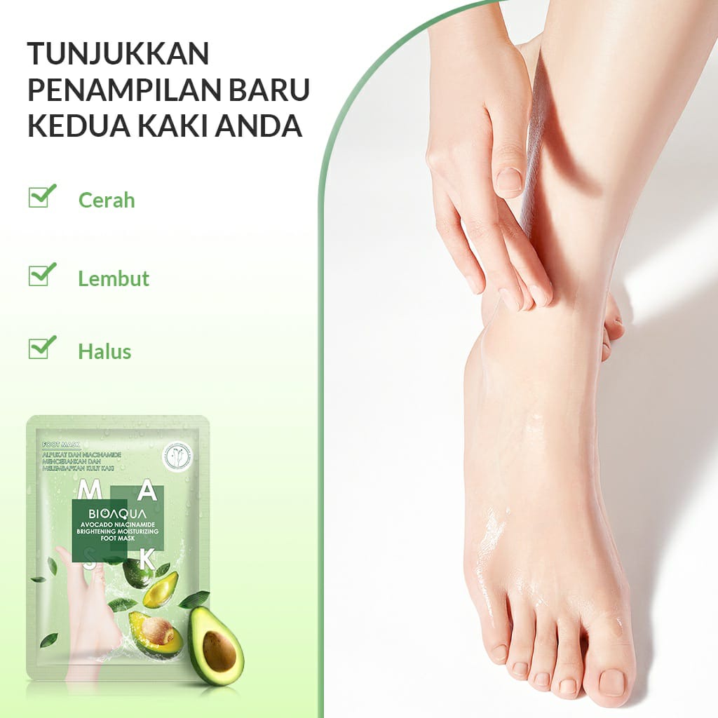 BIOAQUA Niacinamide Brightening Moisturizing Foot Mask / Hand Mask 35g Masker Kaki Pengelupas Kulit Mati BPOM