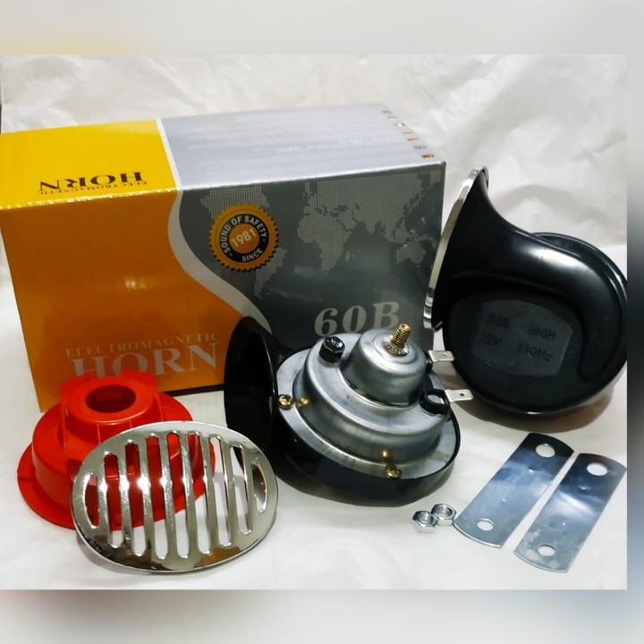 Electromagnetic Horn 60B 12V High-Low Tone - 1 Set Klakson Keong Untuk Mobil dan Motor