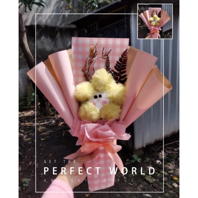 bucket pompom bunga/bucket wisuda/bucket hadiah/bucket cantik/bucket murah