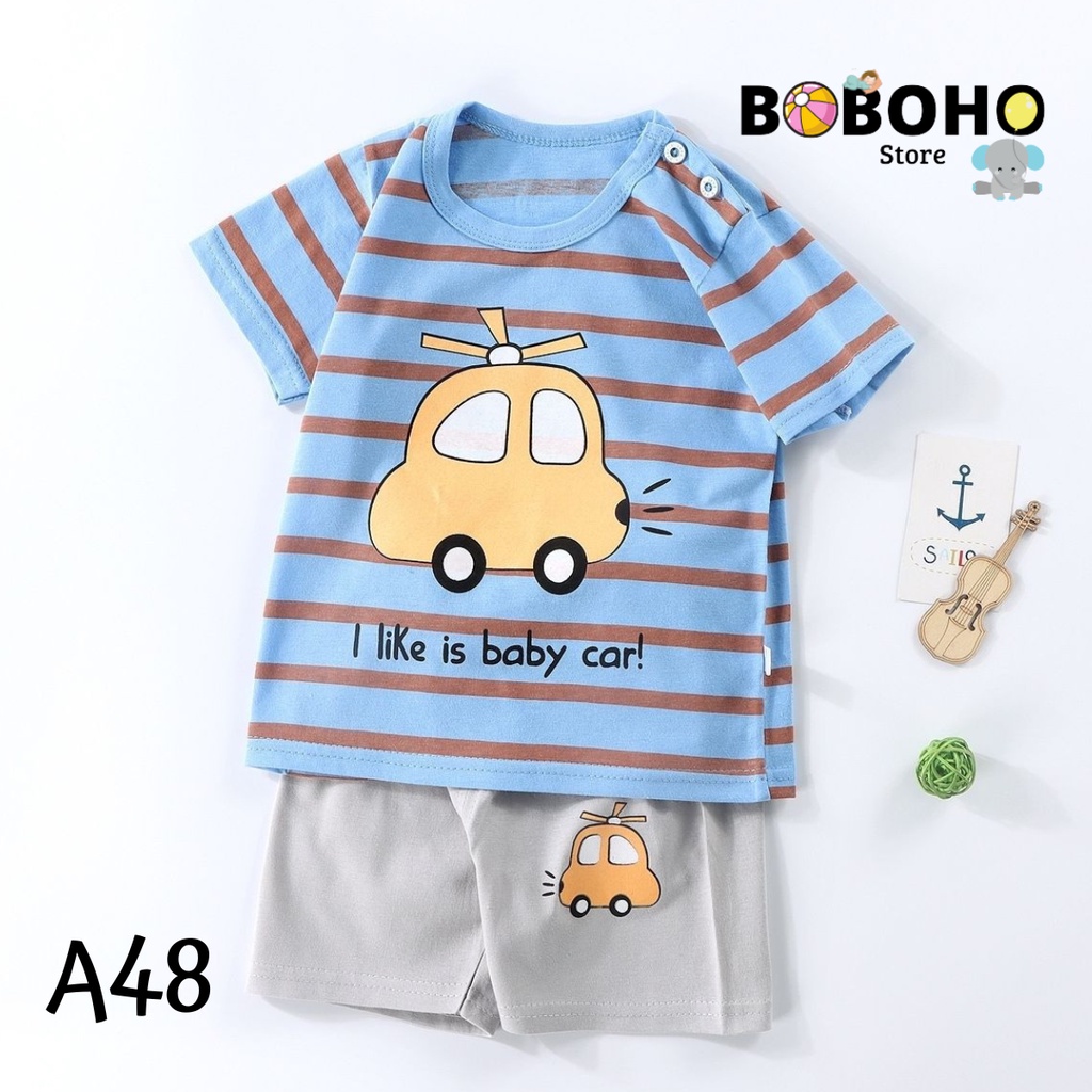 BOBOHO - SETELAN BAJU BAYI IMPOR / BAJU ANAK LAKI-LAKI / SETELAN KAOS ANAK / BAJU BAYI LENGAN PENDEK PART 6