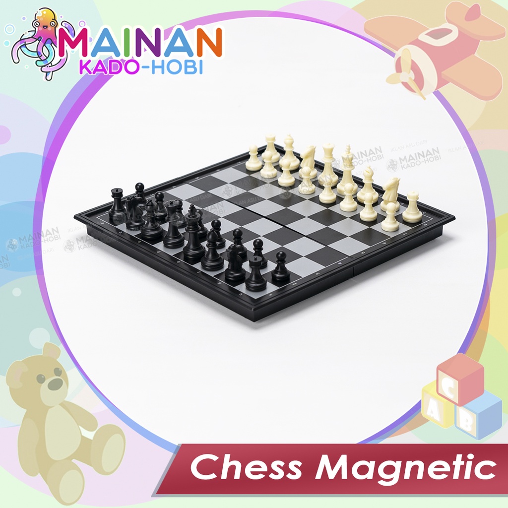 MAINAN ANAK CHESS MAGNETIC PAPAN CATUR MAGNET LIPAT PORTABLE TOYS