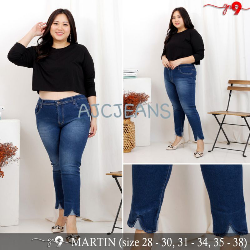 AJCJEANS CELANA JEANS WANITA PANJANG STIK BALIK MARTIN DARK BLUE KUALITAS IMPOR