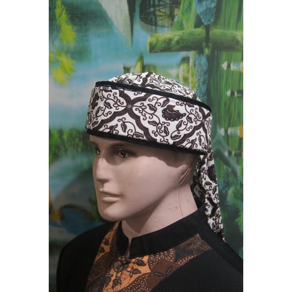 PECI KOPIAH BLANGKON IMAMAH BATIK KATUN UKURAN DEWASA DAN ANAK ANAK (BIRU)