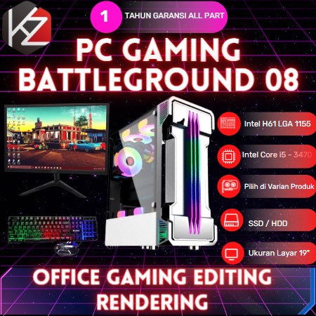 PC Lengkap Gaming i5 3470 (GTX 1050Ti 4GB ) Cocok editing render cepat