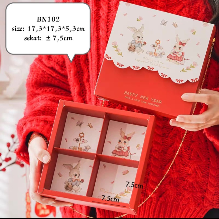 

5set Kotak Imlek Box Dus Sekat Sincia Cookies Nastar Snack Kue Bakul Bolu