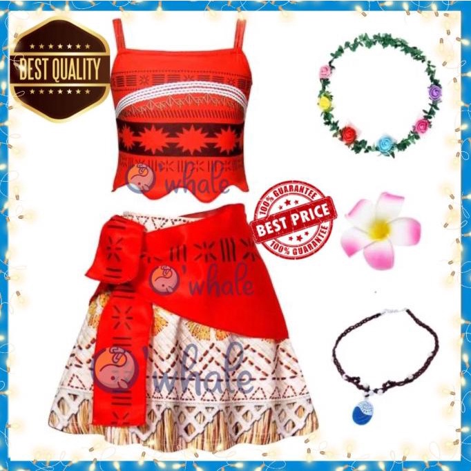 KOSTUM  MOANA / BAJU MOANA / COSPLAY MOANA / GAUN DRESS MOANA