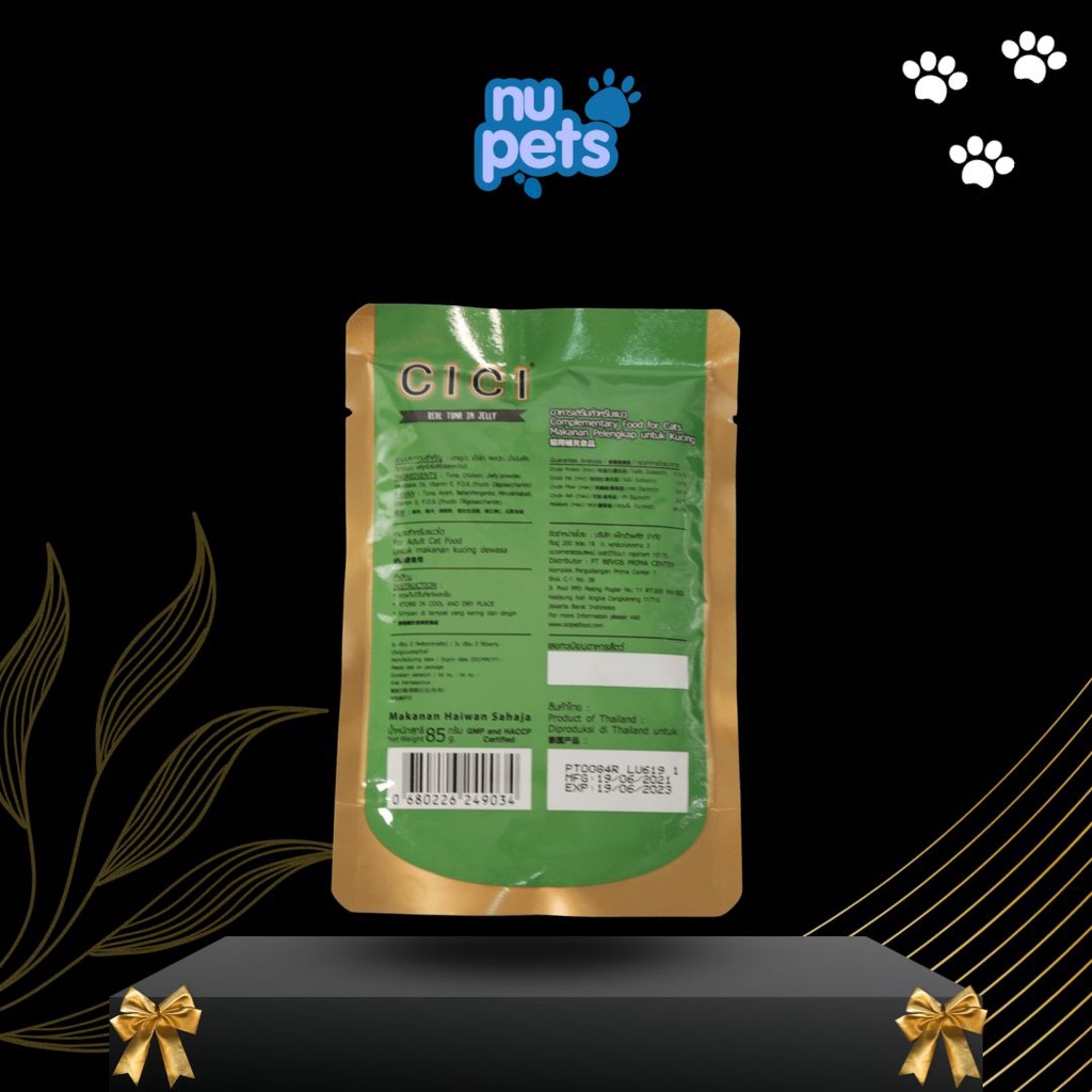 MAKANAN KUCING CICI POUCH ADULT 85 GR MAKANAN KUCING BASAH SACHET CICI CAT WET FOOD