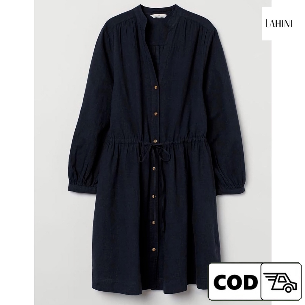 Tunik Hitam Polos Tunik Korean Style Wanita Remaja Dewasa Vintage Terbaru Kekinian Bahan Linen Adem