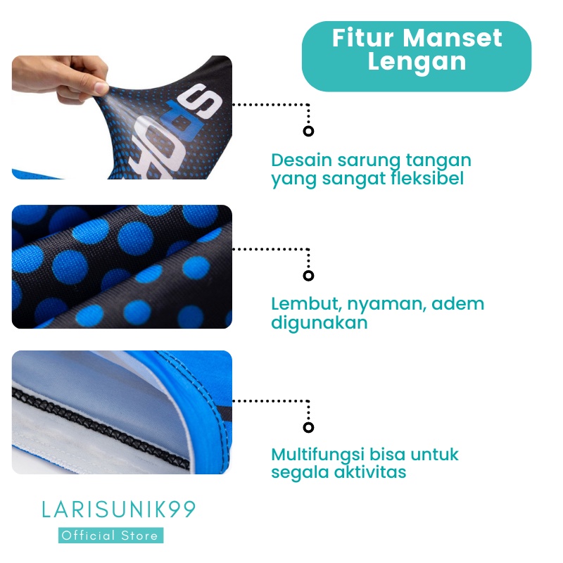 Dekker Lengan Sport Manset Lengan Arm Sleeve Aksesoris Pelindung Olahraga Dekker Sepeda Arm Sleeve UV Protection Deker Sport Motor Anti Panas Sinar Matahari Lengan Panjang Import Premium Terbaru Original