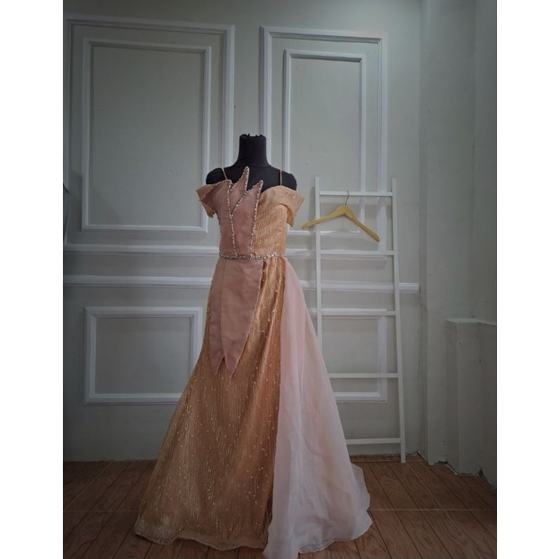 Dress pesta tile mutiara / gaun singer penyanyi / Baju bridesmaids