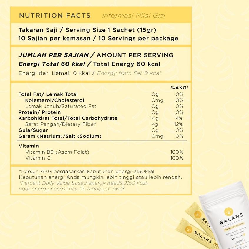 

EXCLUSIVE!Balans Lite Trial Pack | Tropical Fruits | Fiber & Probiotics Drink – Isi 10 Sachet|KD3