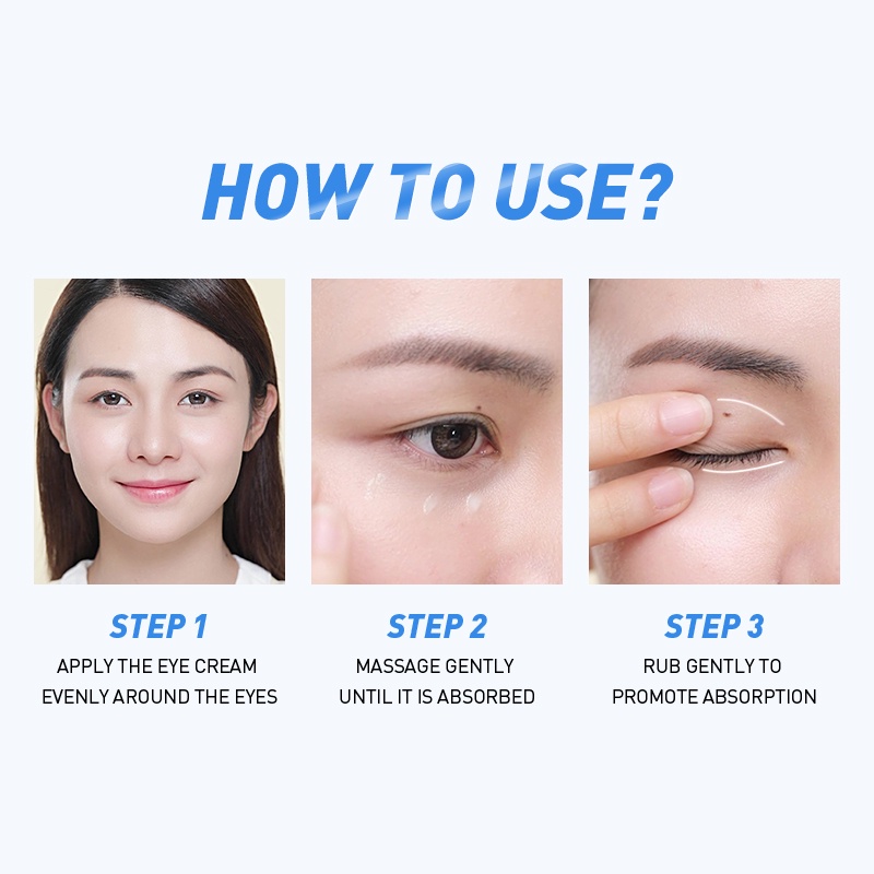 Beli 1 Gratis 1 LAIKOU Hyaluronic Acid Eye Cream Anti-aging Remove Fineline Eye Bag 30g