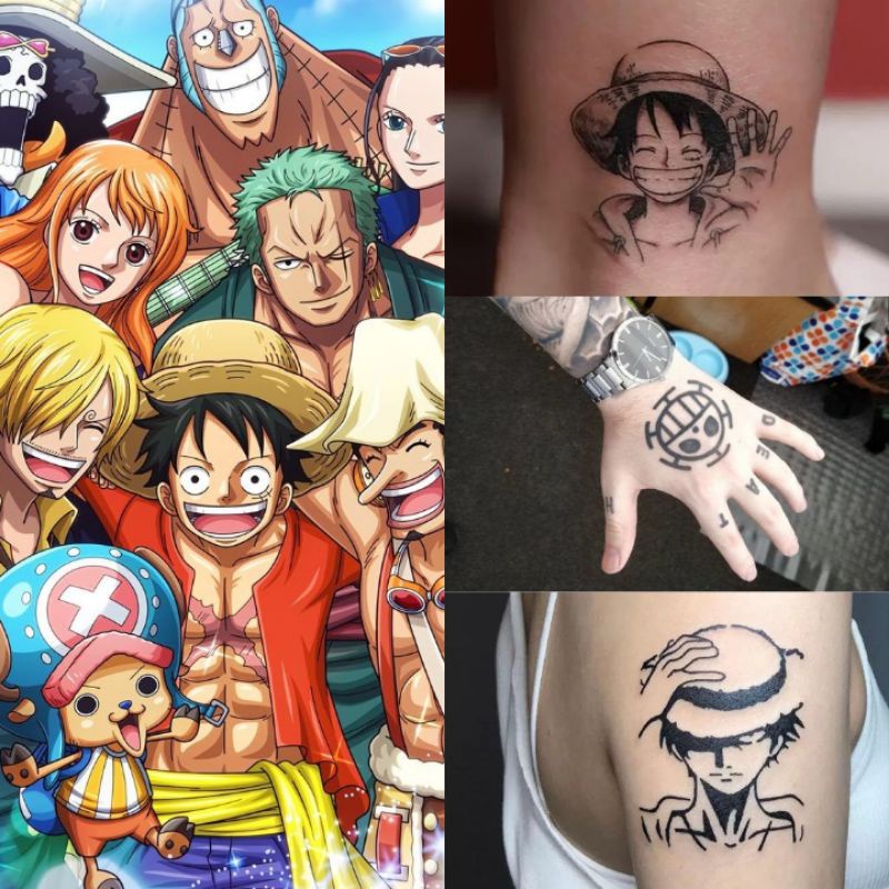 One Piece Luffy Tattoo Sticker | Tattoo Temporary Tahan Lama, temporer aesthetic, tato semi permanen