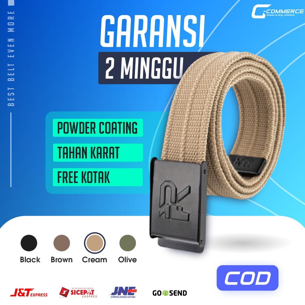 Promo  [BISA COD] Ikat Pinggang Sabuk Gesper Kain Pria Remaja Cowok Distro Keren kekinian Box Men Be