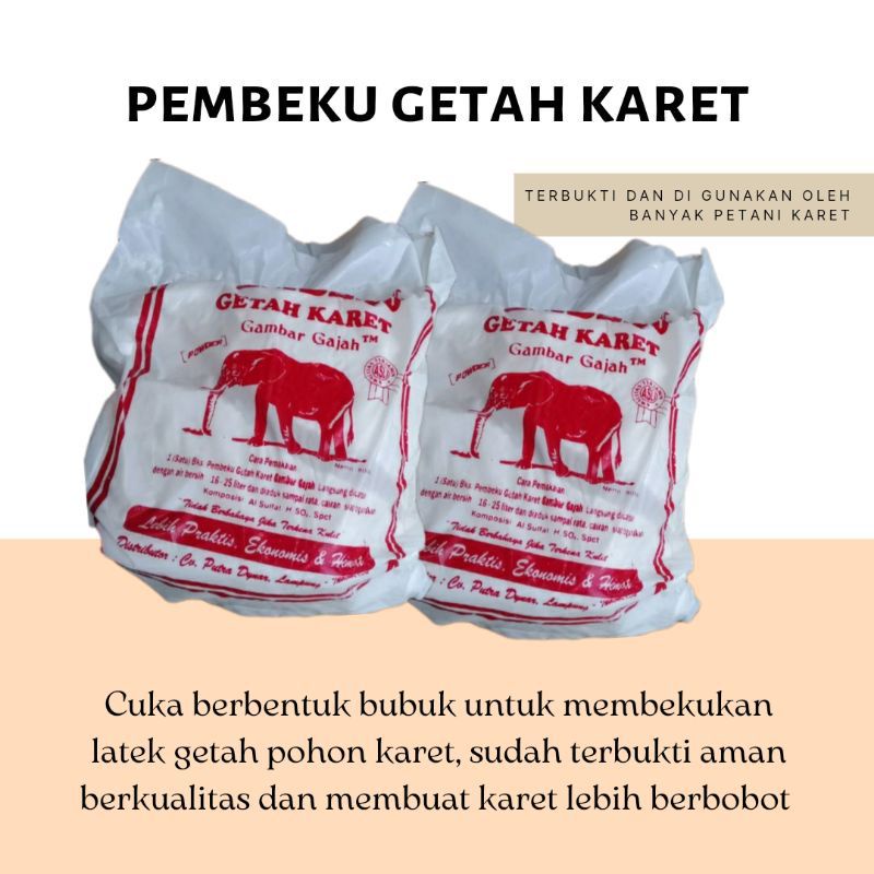 Pembeku Cuka Latex Getah Pohon Karet Bubuk CAP GAJAH (Bonus Mangkok)
