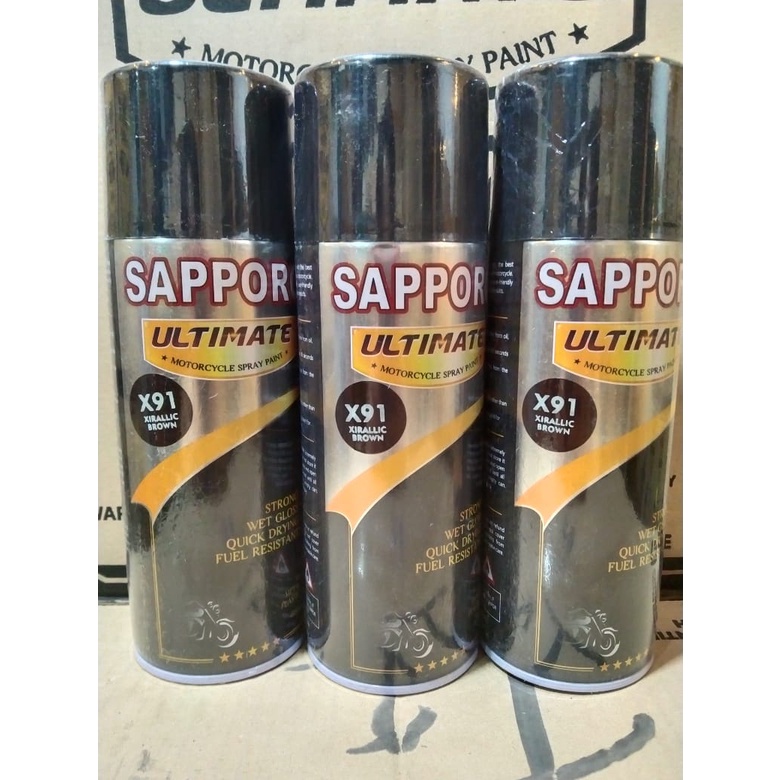 cat spray pilok pilox cat semprot sapporo ultimate saporo X91 xirallic brown coklat xiralic xiralik cokelat 400ml