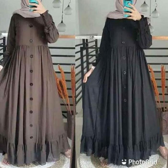 PKK.11De22в ▫ Alesha Gamis Maxy Dress Wanita