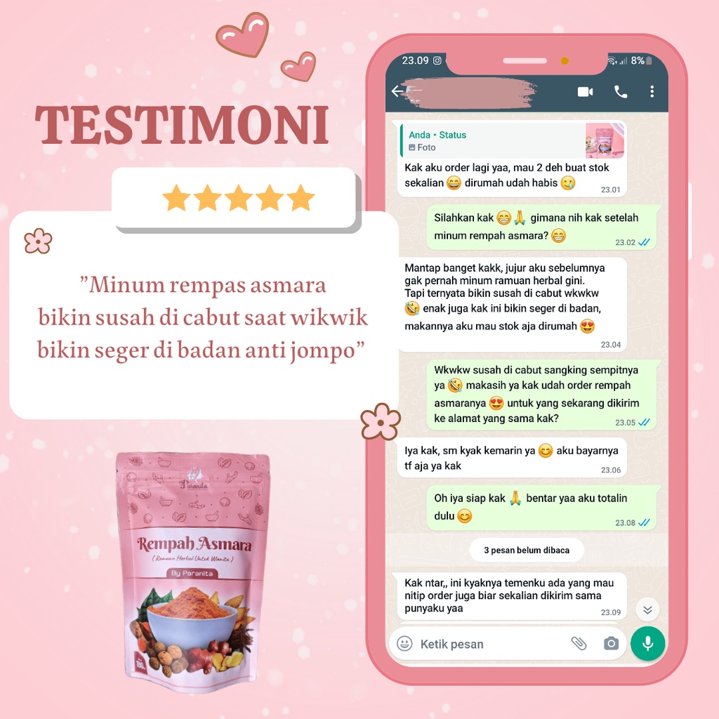 REMPAH ASMARA by PARANITA Ramuan Rempah Herbal Jamu Keputihan Kesehatan Wanita Pasca Melahirkan Perapat Perawat Miss V Vagina Kewanitaan