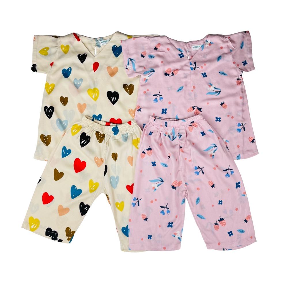 MOANA  1-3 Tahun ONE SET RUFFLE ANAK PEREMPUAN CELANA PANJANG Bahan Rayon by XARAH KIDS Toko Uwais