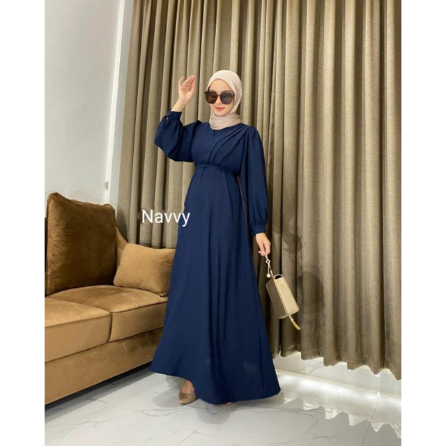 VS - SHANUM GAMIS WANITA MUSLIM TERBARU / MAXY POLOS DRESS MUSLIM CREPE PREMIUM