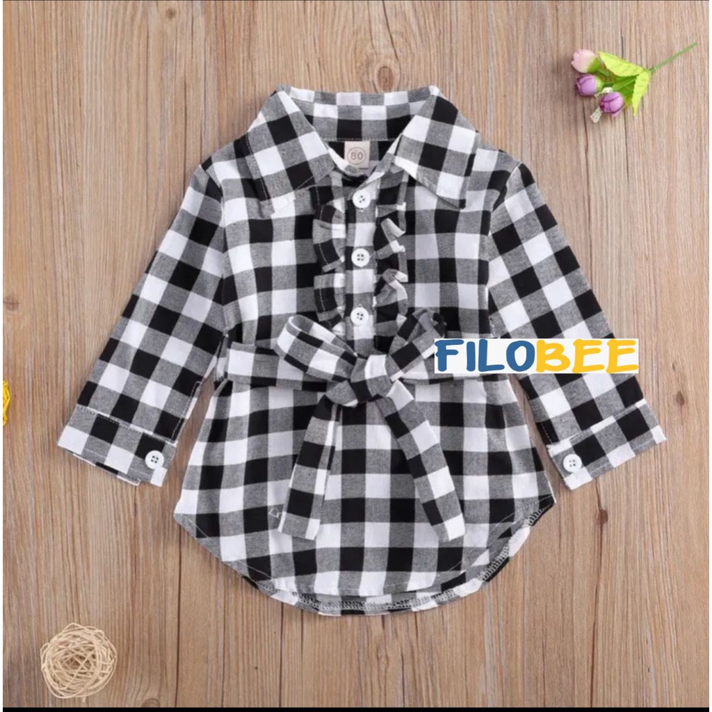 DRESS ANAK/DRESS ANAK KOTAK KOTAK/DRESS ANAK LENGAN PANJANG/KERAH/TUNIK ANAK/BISA COD