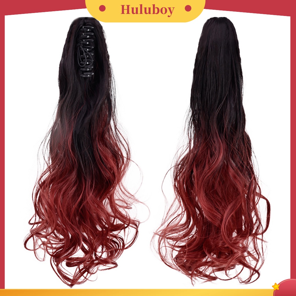 Rambut Palsu Ponytail Extension Model Panjang Keriting Bahan Serat Sintetis Tahan Panas Untuk Wanita