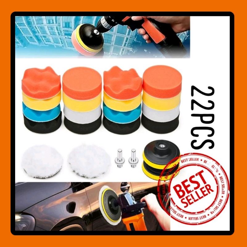 Busa spons mesin poles body motor mobil Sponge Polishing Set Car Buffing Pads Foam