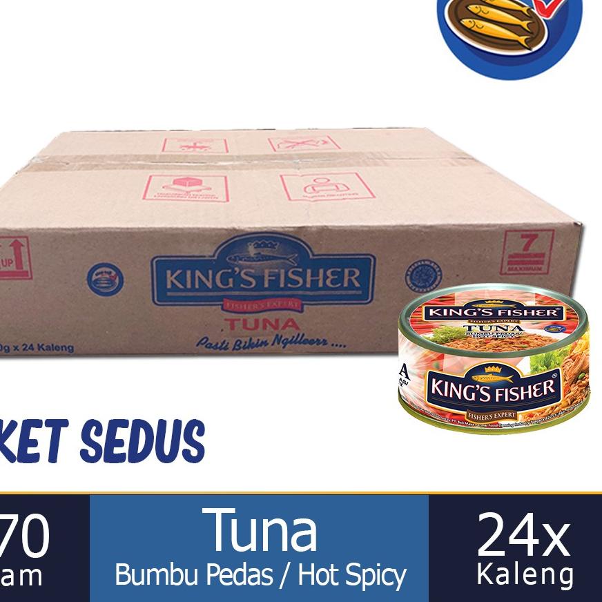 

limited STOCK!King's Fisher Paket 24 Pcs Tuna Canned Hot Spicy Daging Tuna Makanan Kaleng 170 gr|SQ6