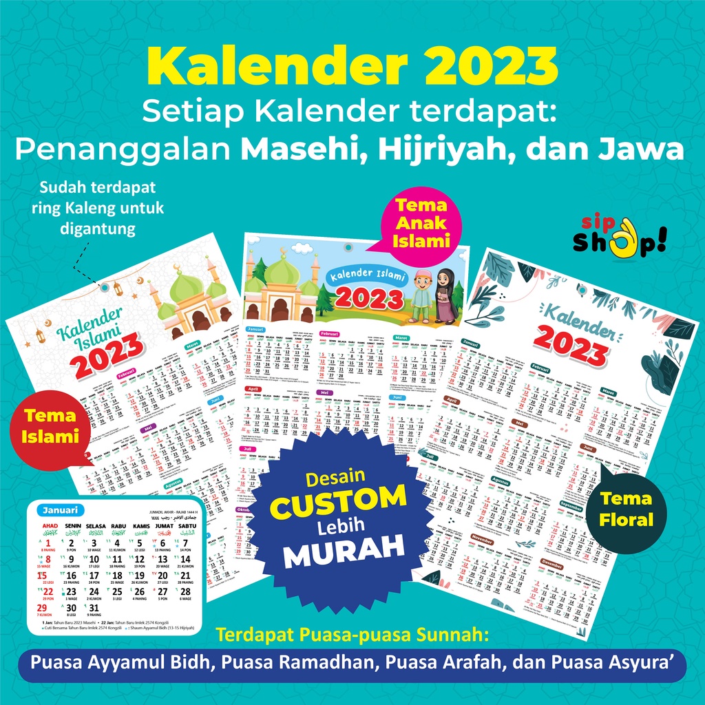 

Kalender Custom Kastem Kalender Islami 2023 Kalender Hijriyah Kalender Jawa Kalender Lengkap Kalender Anak Islami Kalender Puasa Kalender Aesthetic Kalender dinding Kalender Komplit A3 + plus