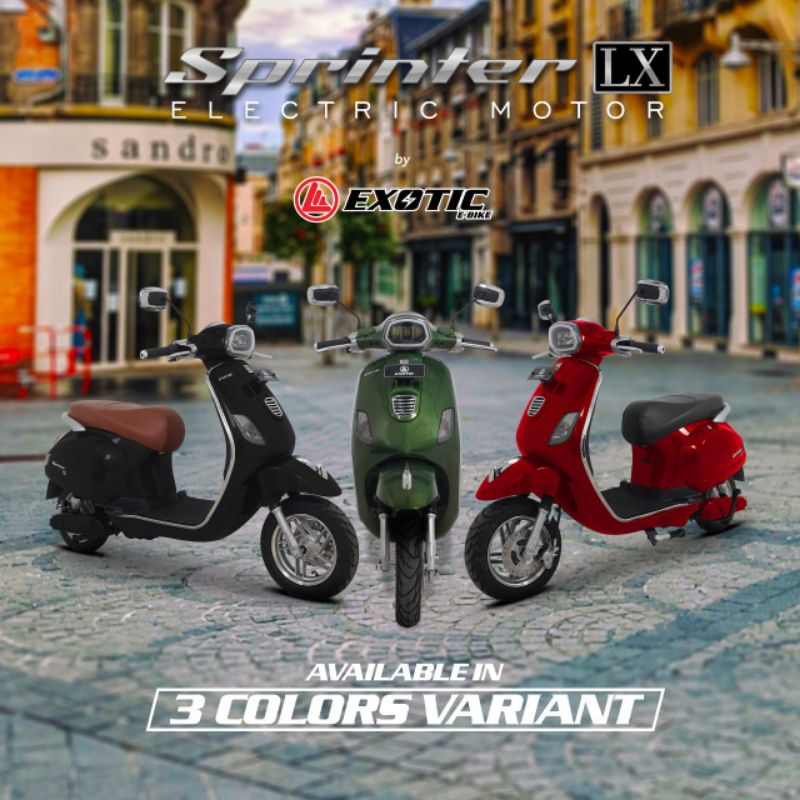 Sepeda Motor Listrik T3 Vespa Sprinter LX Scopy Pasific Exotic Aki