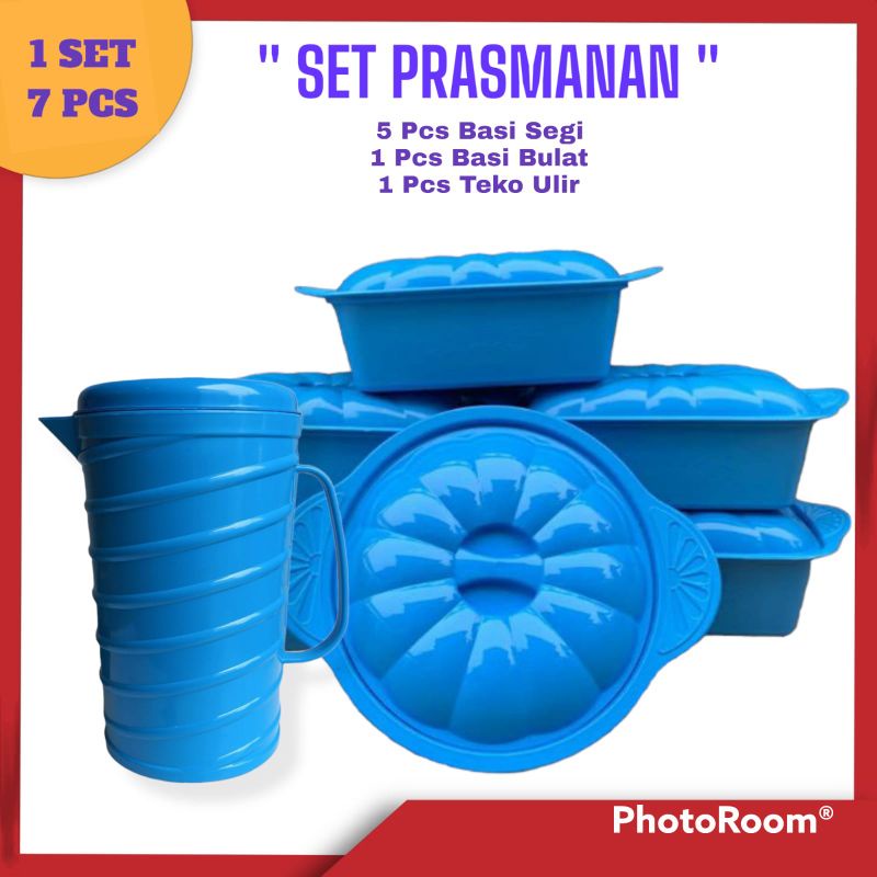 Paket Prasmanan 6.Pcs Free Teko Ulir 1.5Liter. ( 5.Kotak + 1.Bulat + 1.Teko ) Total 7.Pcs