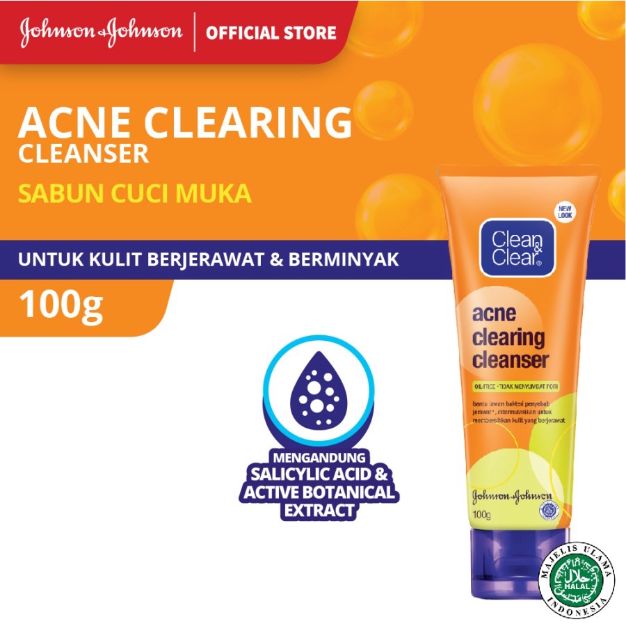 Clean &amp; Clear Acne Clearing Cleanser Pembersih Wajah Jerawat 100gr