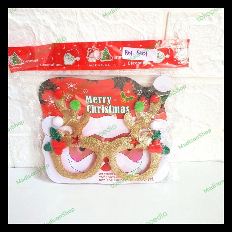 

KACAMATA NATAL TANDUK RUSA EMAS MERAH KADO CHRISTMAS AKSESORIES MURAH BARU