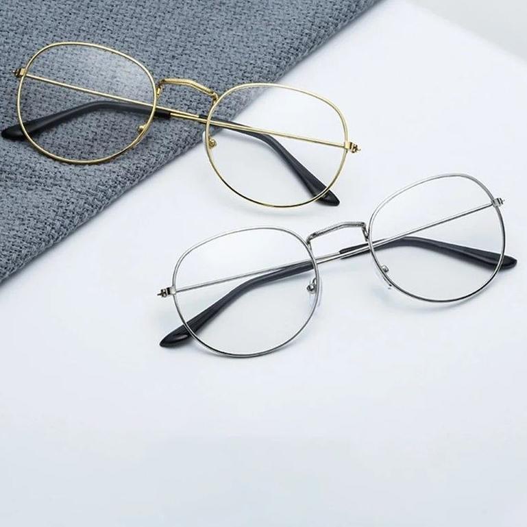 ㅒ kacamata oval frame besi kacamata retro vintage ほ
