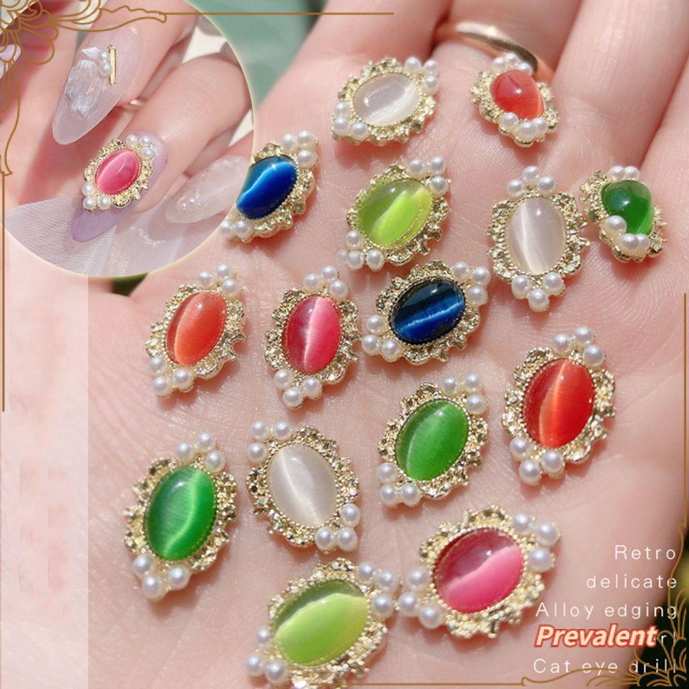 Preva 5PCS Dekorasi Nail Art 3D Mutiara Opal Kristal Aksesoris Kuku